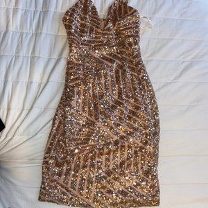 Pink Sparkly Wedding Cocktail Dance Club Dress